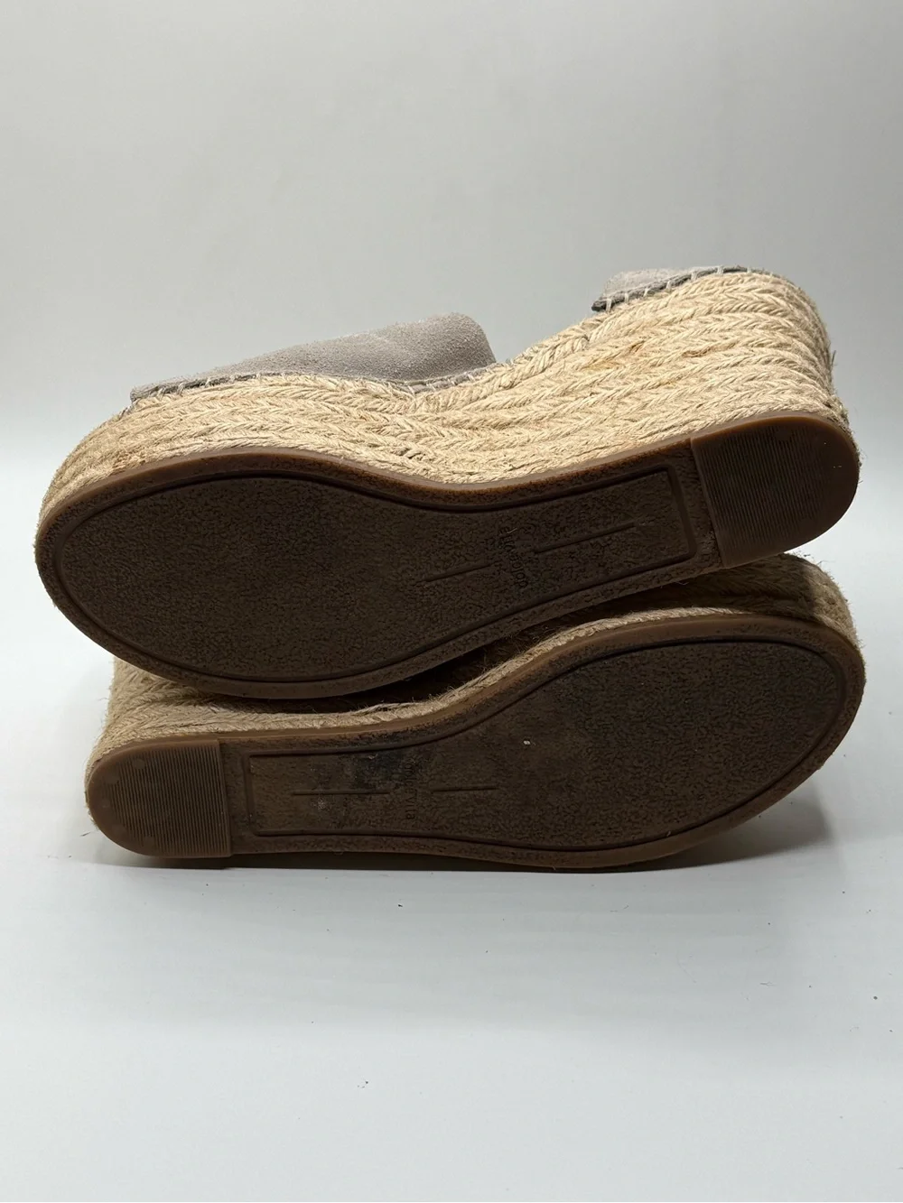 Dolce Vita Taupe Suede Espadrille Wedge Sandals